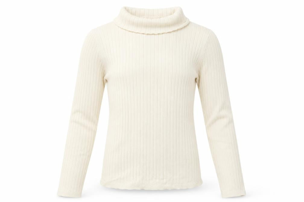 Front view of Tu girls’ beige pullover t-shirt, size 5-6, years