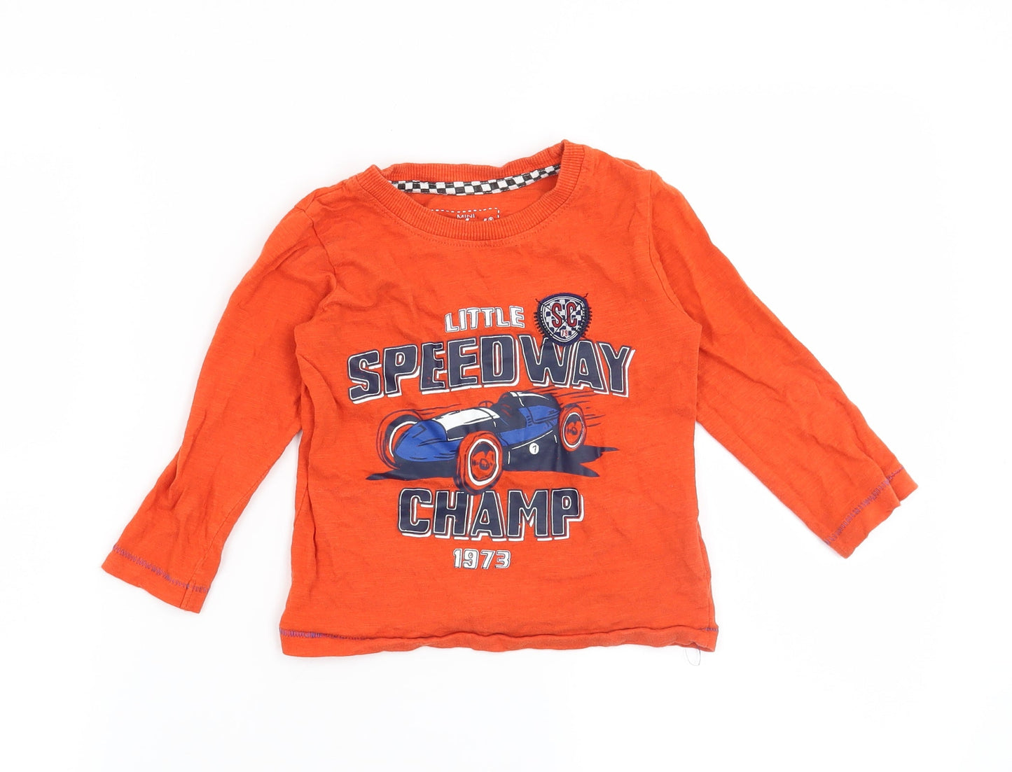 Mini Rebel Boys Orange   Basic T-Shirt Size 2-3 Years  - Car