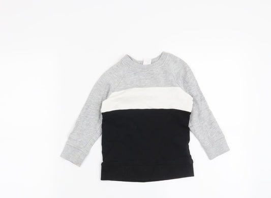 H&M Boys Black Striped  Pullover Jumper Size 18-24 Months
