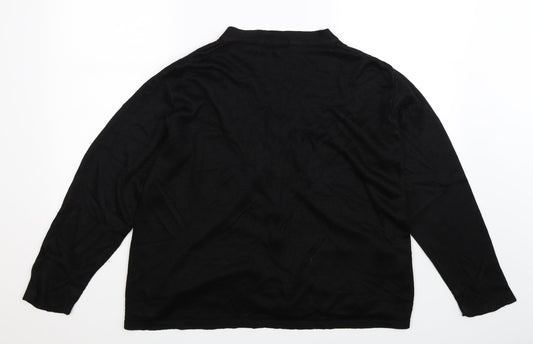 Merry Gold Womens Black  Knit Cardigan Jumper Size L