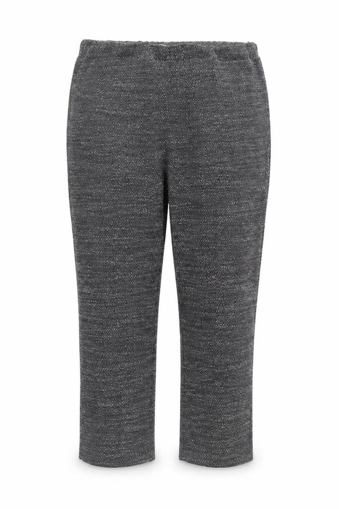 Front view of Classics women’s grey herringbone trousers, size UK 16, 23-inch leg