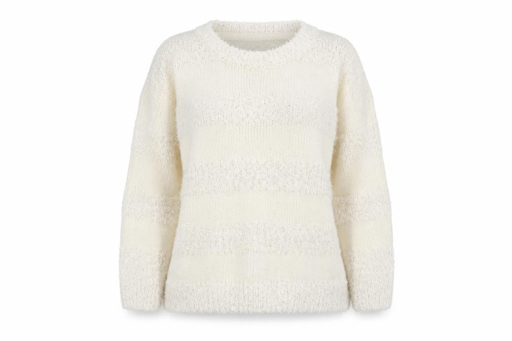 Front view of Red Herring women’s white knit jumper, size UK 10