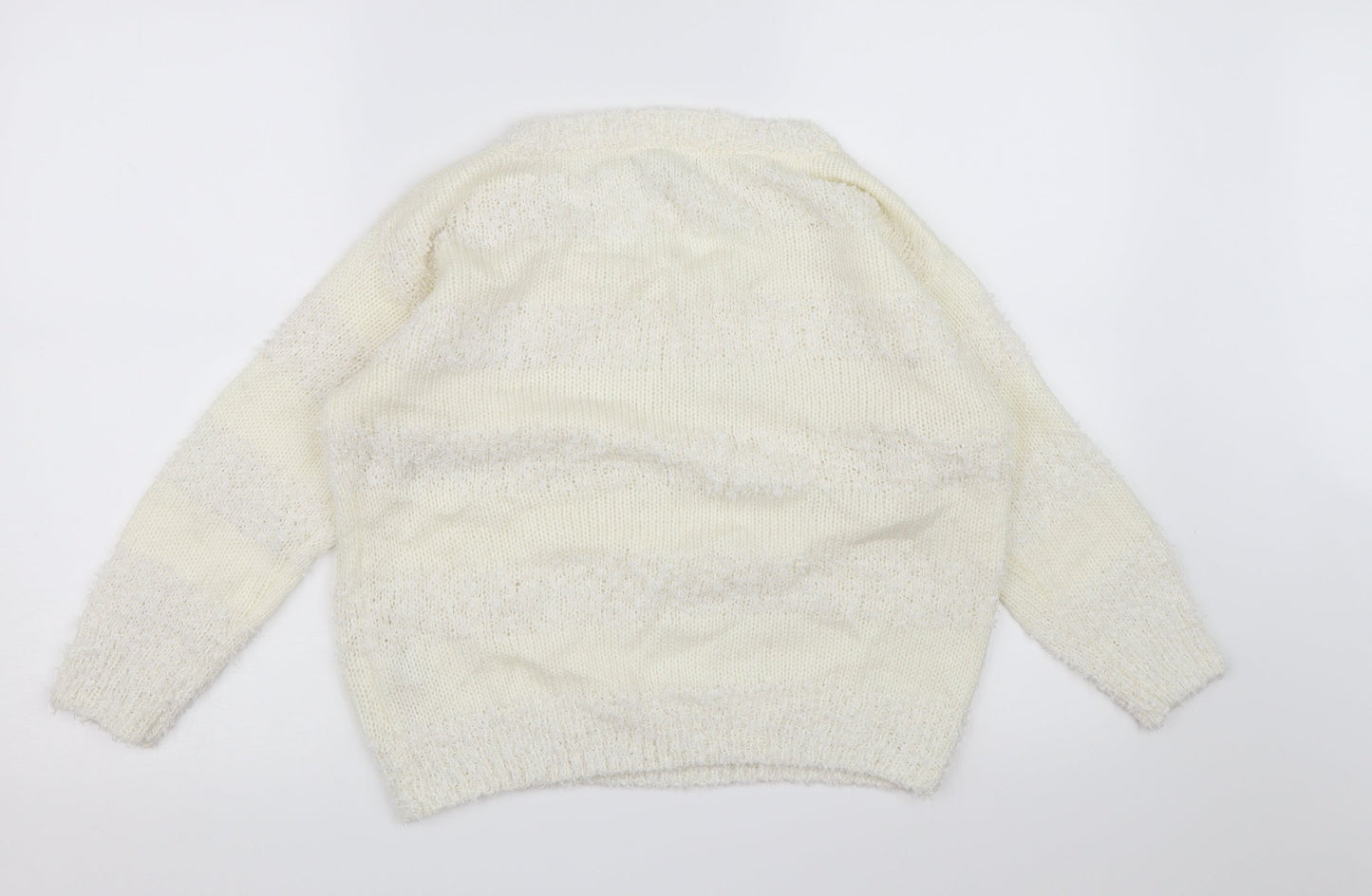 redherring Womens White  Knit Pullover Jumper Size 10