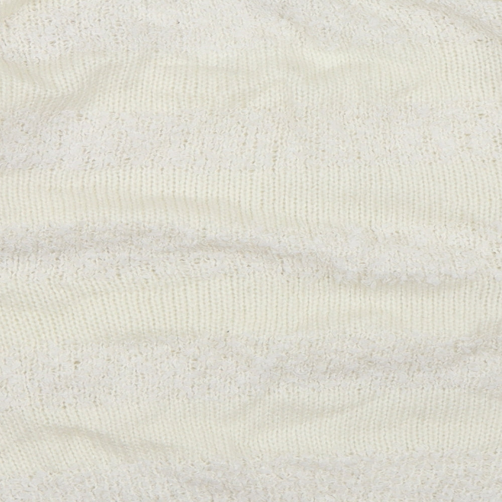redherring Womens White  Knit Pullover Jumper Size 10