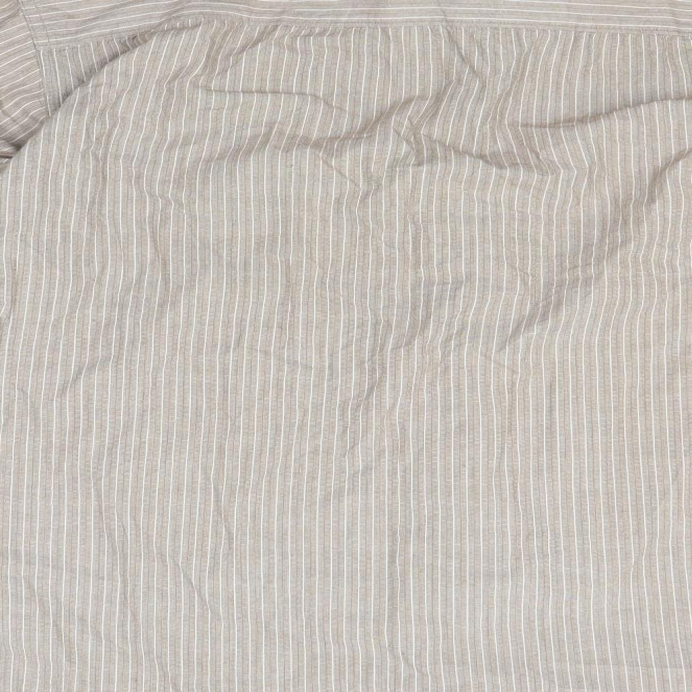 Monsoon Mens Brown Striped   Button-Up Size L