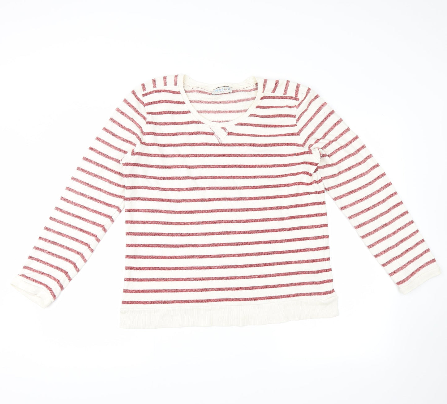 Marks and Spencer Womens White Striped  Pullover Jumper Size 14