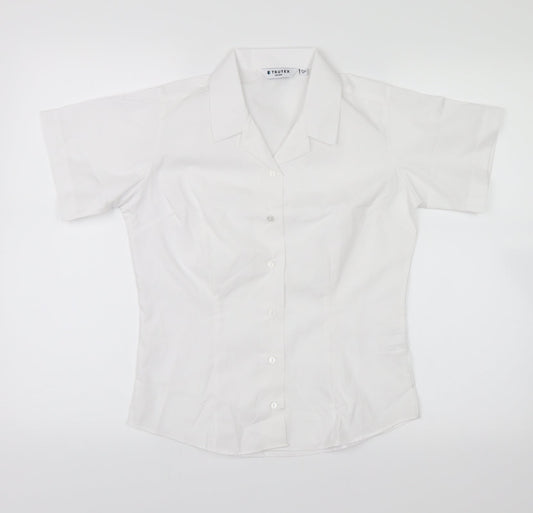 trutext Womens White   Basic Button-Up Size 4