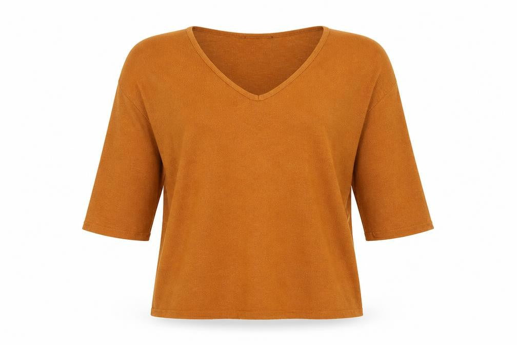 Front view of New Look women’s orange jumper, size M