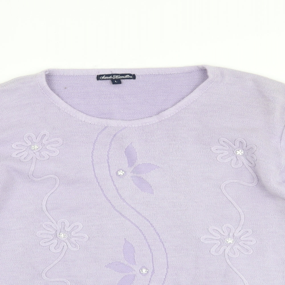 Sarah Hamilton Womens Purple   Pullover Jumper Size L