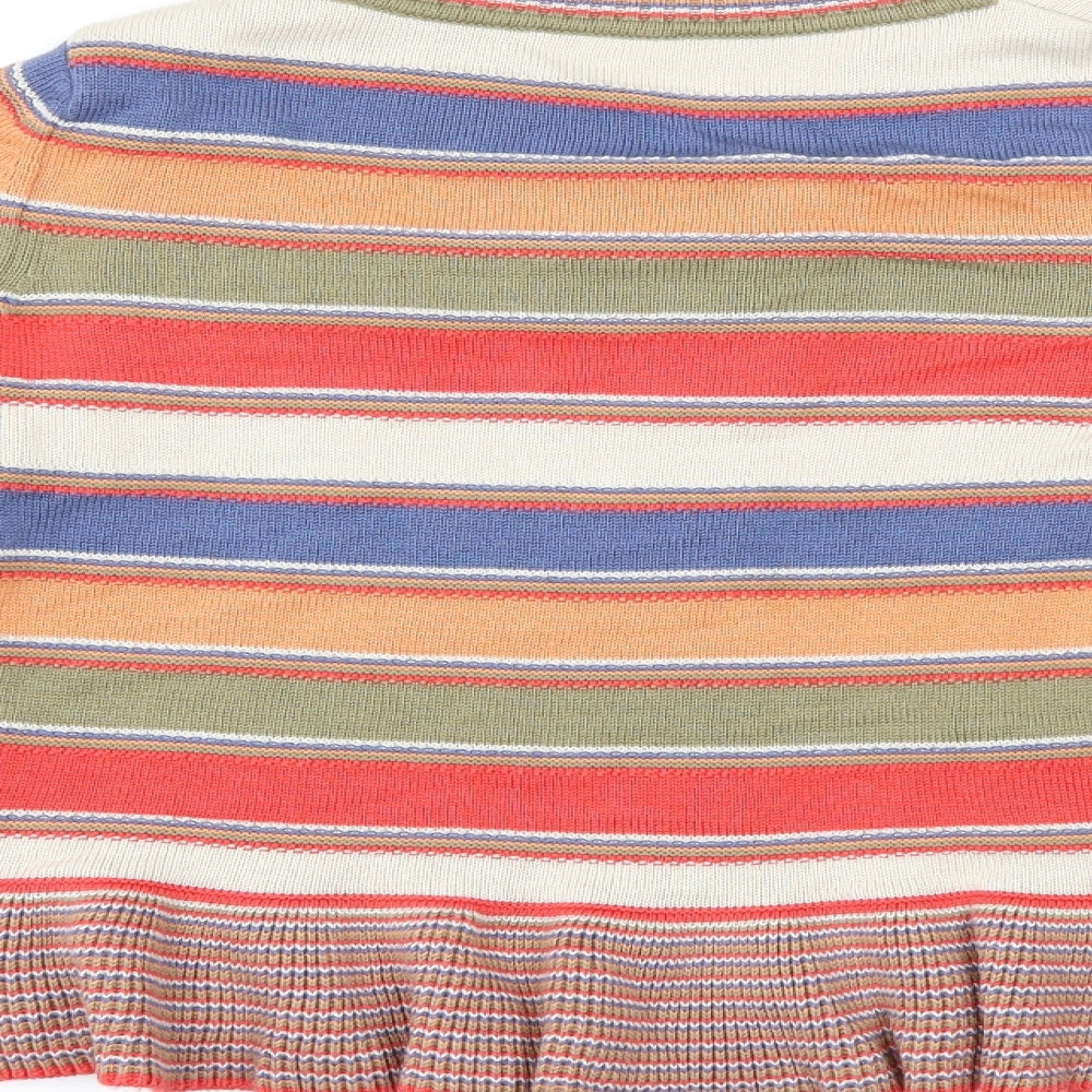Marks and Spencer Girls Multicoloured Striped  Cardigan Jumper Size 9-10 Years