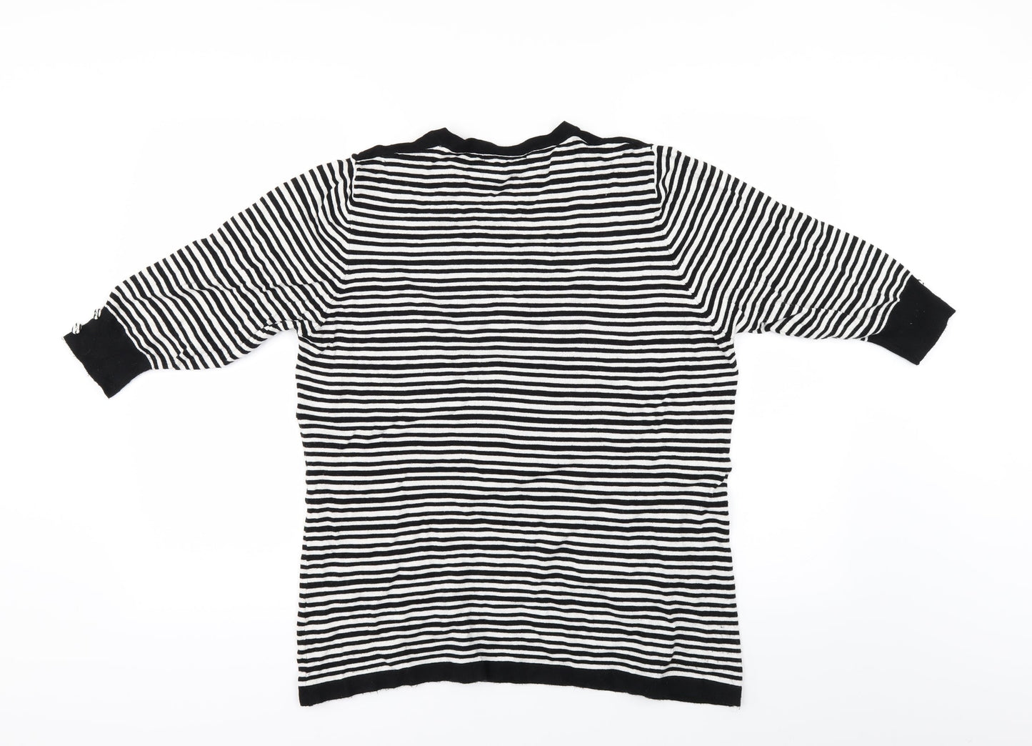 Annabelle Womens White Striped  Basic Blouse Size 14