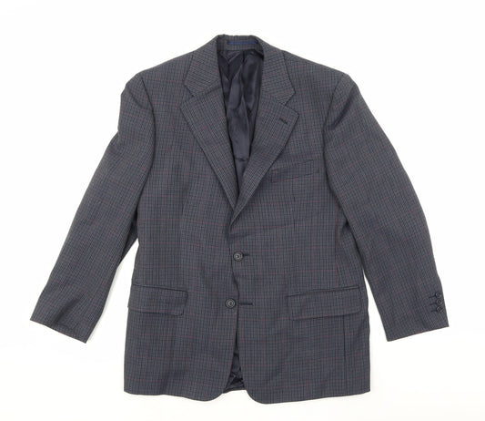 Preworn Mens Blue Herringbone  Jacket Suit Jacket Size 38