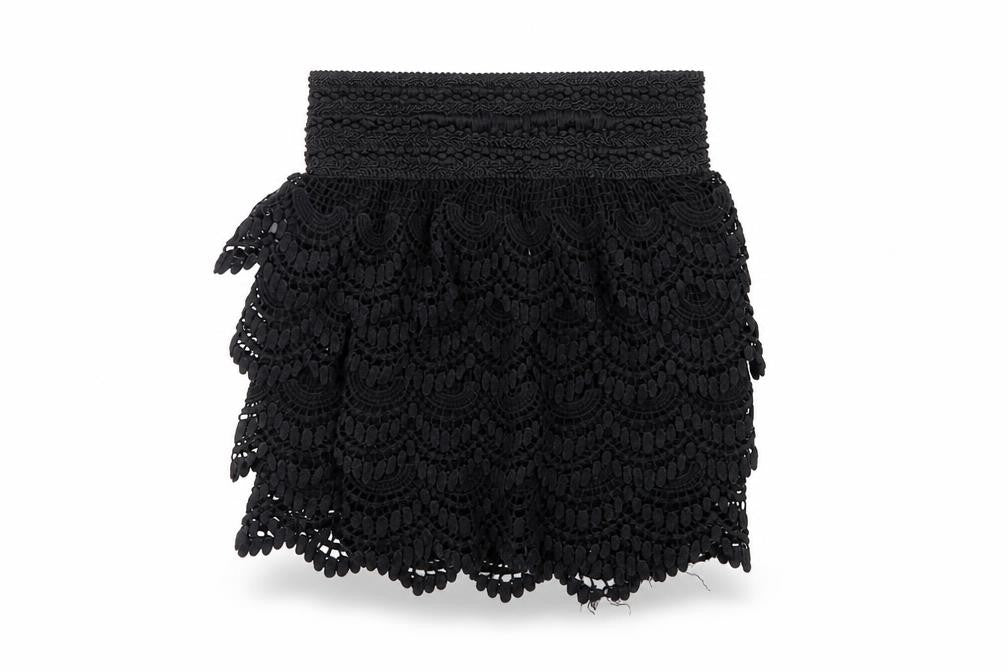 Front view of Preworn women’s black mini skirt