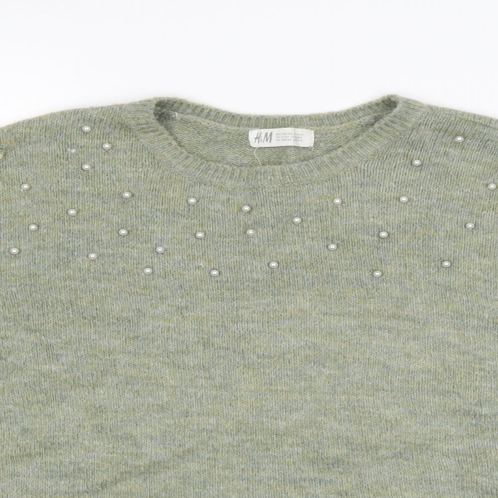 H&M Girls Grey   Pullover Jumper Size 13 Years