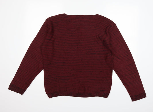 Mia Moda Womens Red   Pullover Jumper Size M