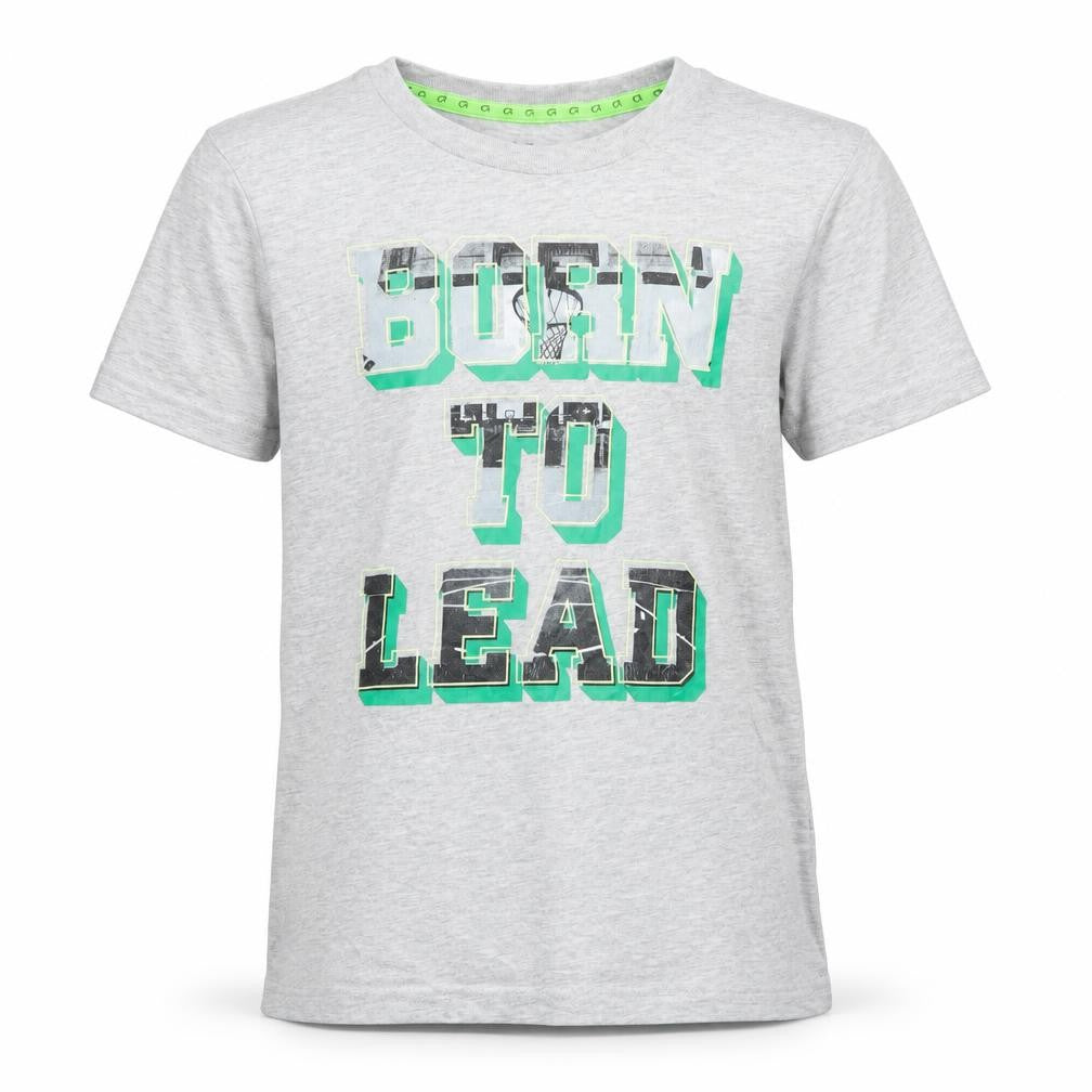 Front view of Gap boys’ grey basic t-shirt, size 10-11, years