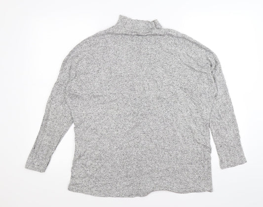 Select Womens Grey Striped Knit Pullover Jumper Size M