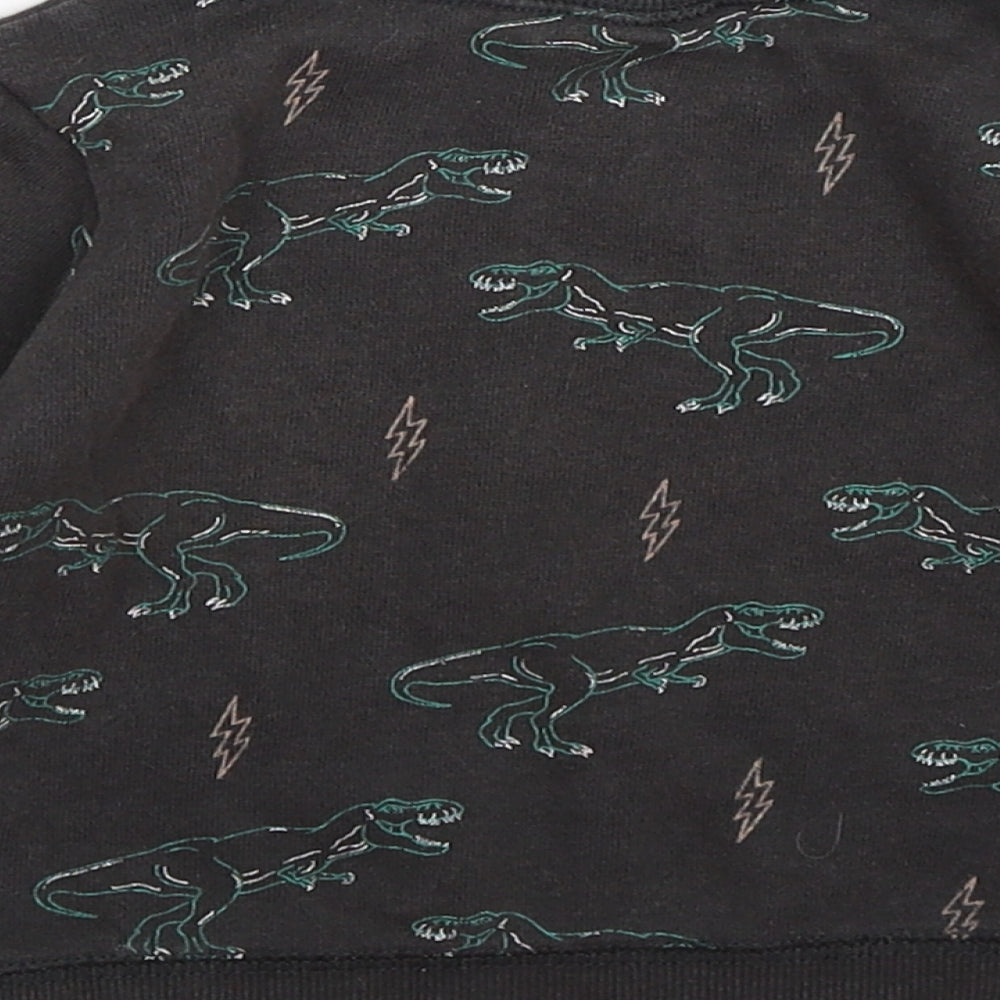 cotton kids Boys Grey  Jersey Pullover Jumper Size 12-18 Months  - dinosaurs