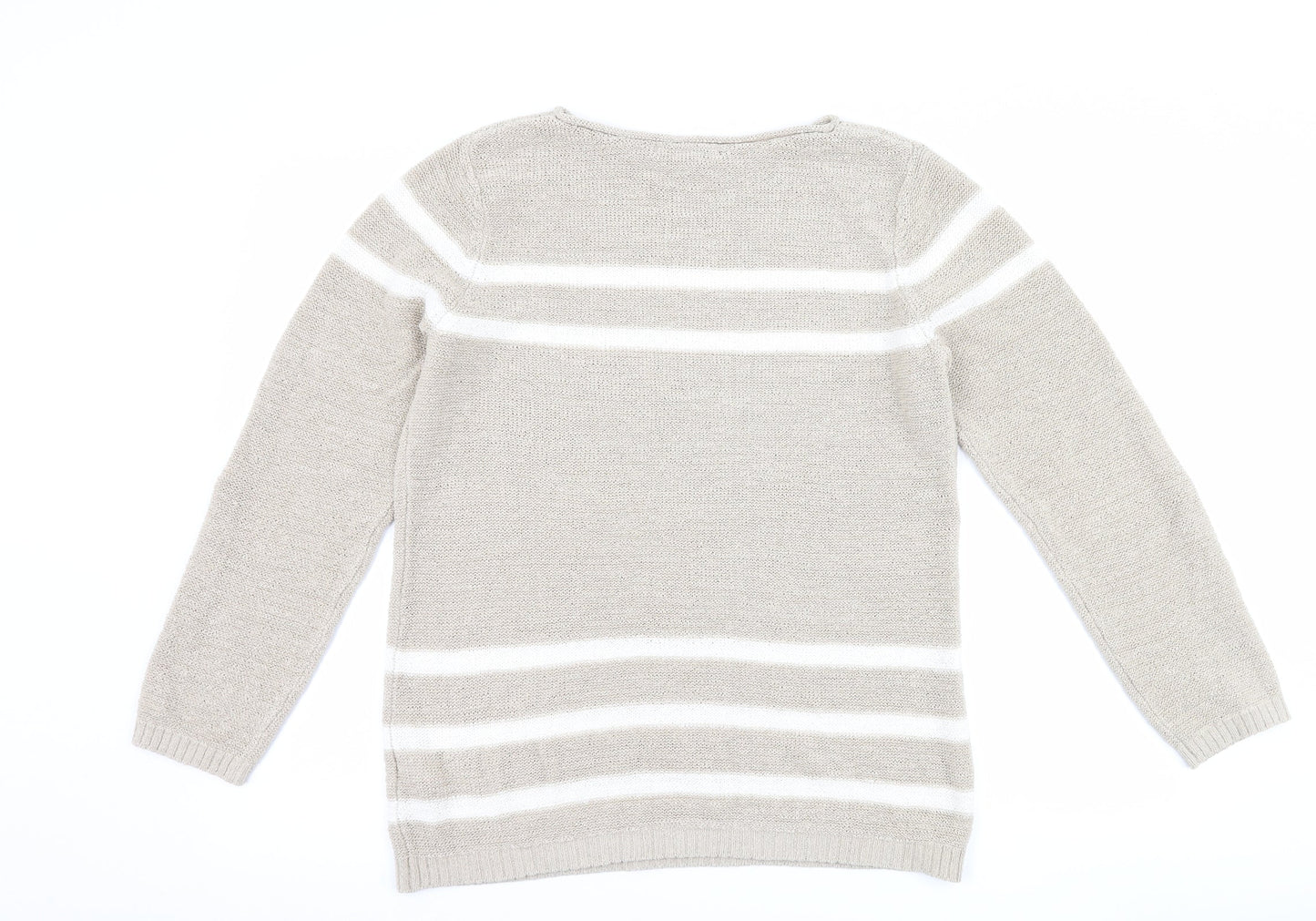 Bonmarché Womens Beige Striped  Pullover Jumper Size S