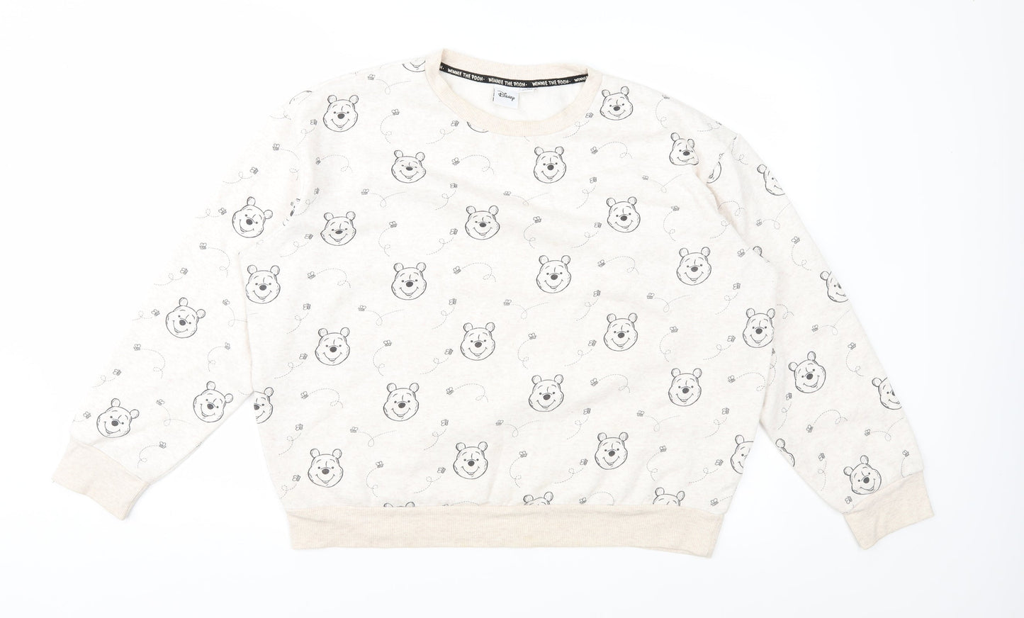 Disney Womens Beige Geometric  Pullover Sweatshirt Size M  - Winnie The Pooh