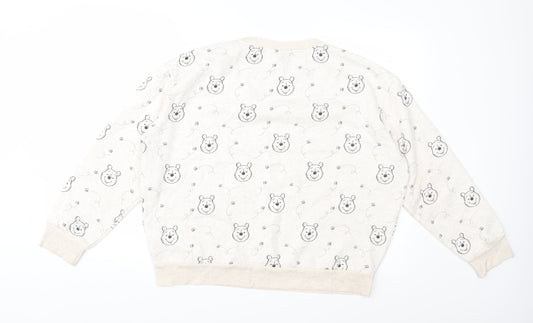 Disney Womens Beige Geometric  Pullover Sweatshirt Size M  - Winnie The Pooh