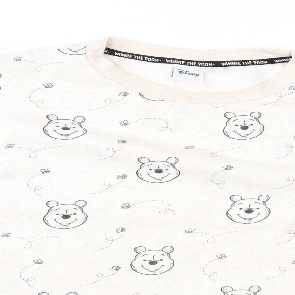 Disney Womens Beige Geometric  Pullover Sweatshirt Size M  - Winnie The Pooh