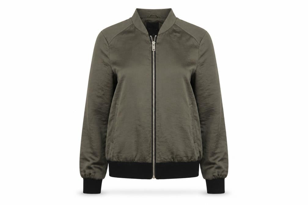 Front view of New Look women’s green jacket, size UK 10