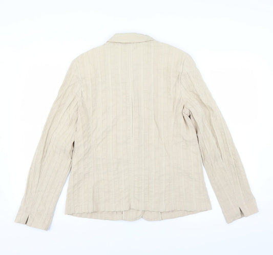 Lebek Womens Beige   Jacket Blazer Size 12