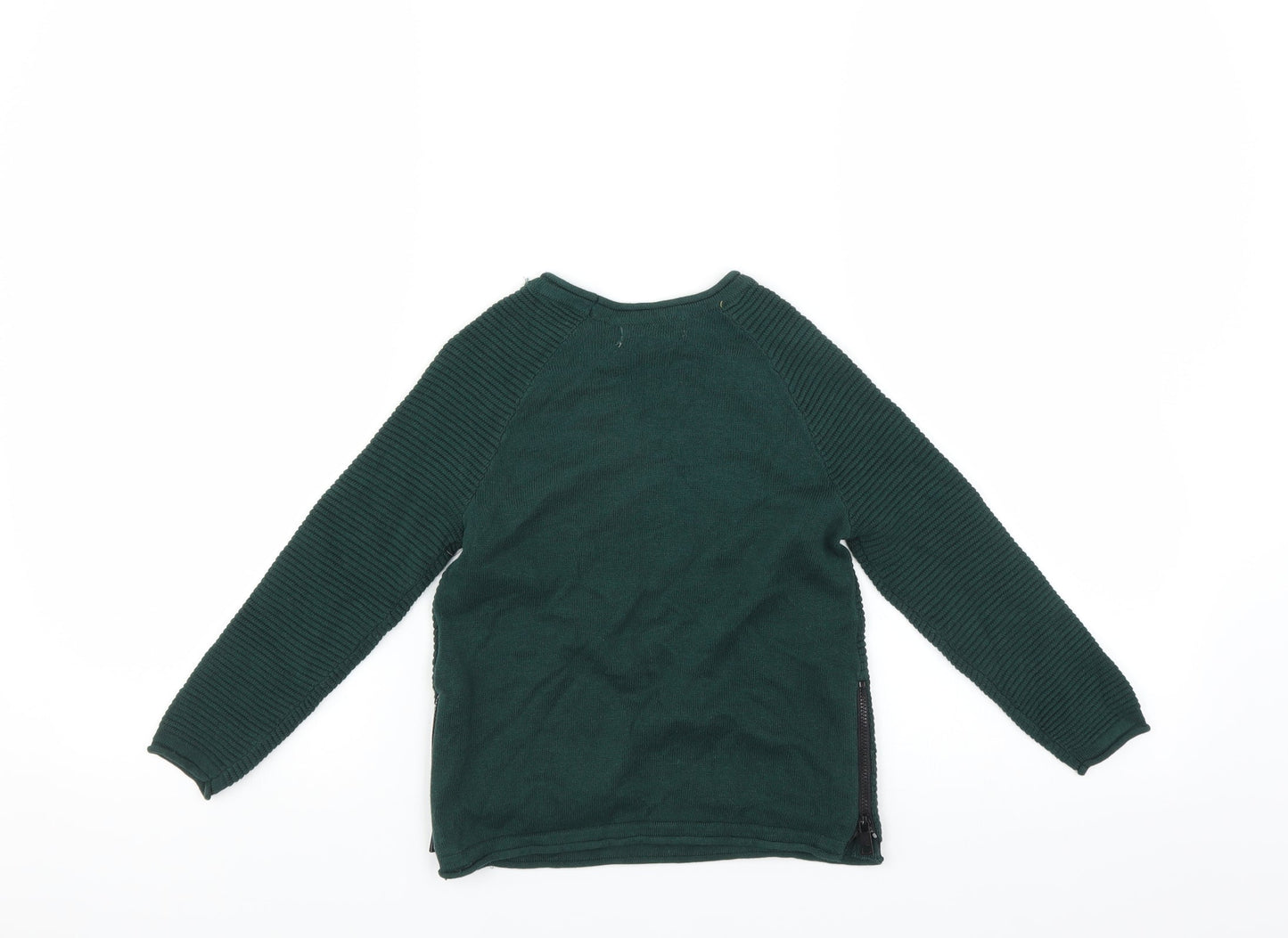 Primark Boys Green   Pullover Jumper Size 3-4 Years  - zip sides