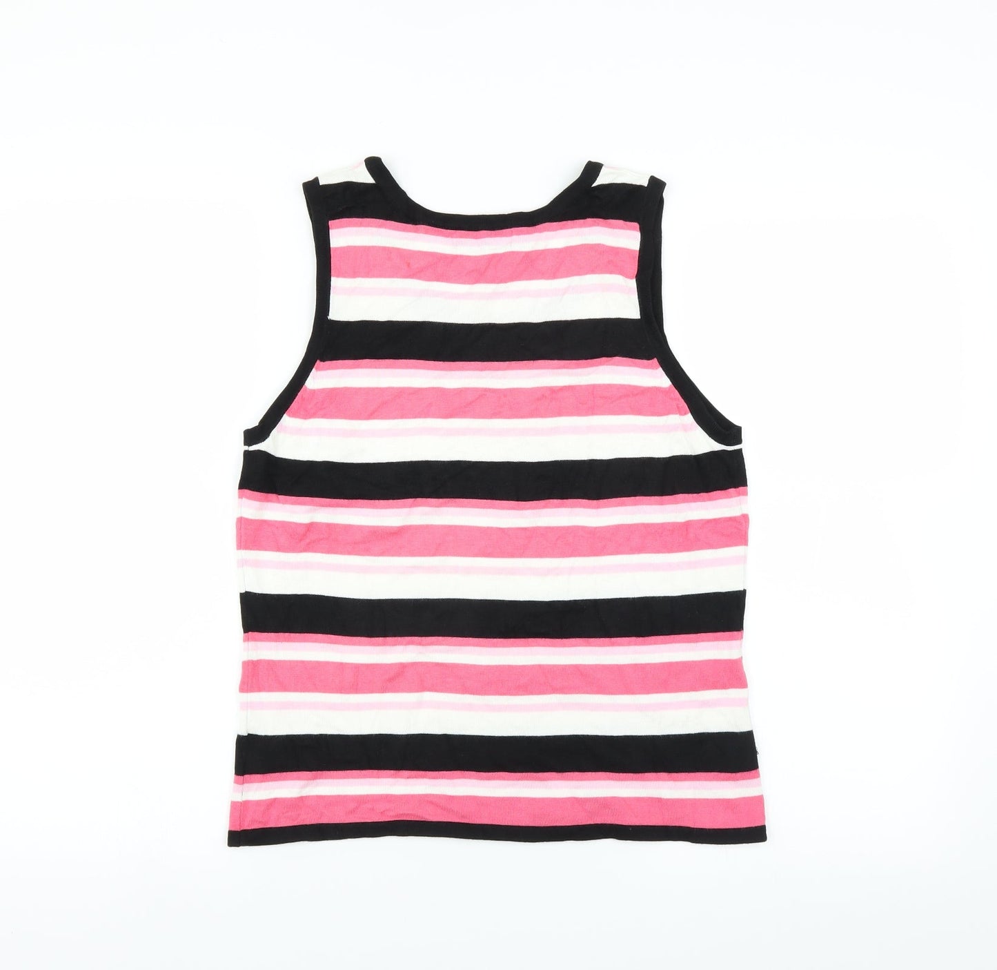 TEXT Womens Pink Striped  Pullover Jumper Size L