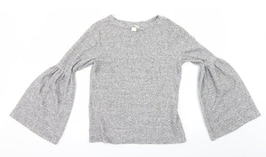 H&M Womens Grey   Pullover Jumper Size S  - Flare sleeve