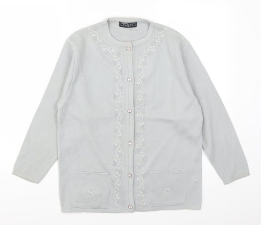 Sanco Womens Grey   Cardigan Jumper Size L