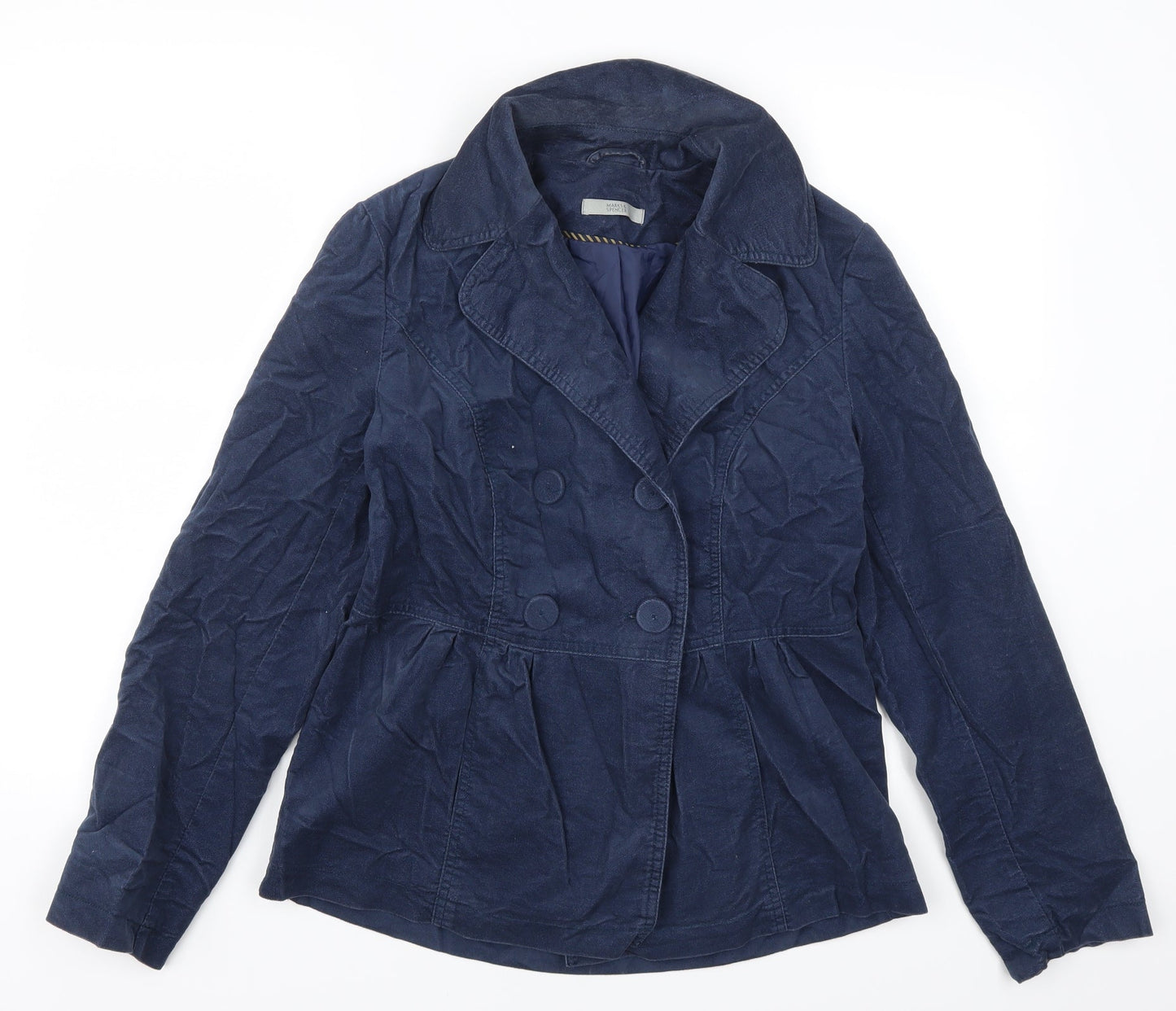 Marks and Spencer Womens Blue   Pea Coat Coat Size 12