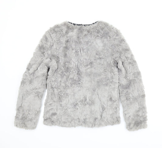 Divided Womens Grey   Jacket Coat Size 8  - Sherpa coat
