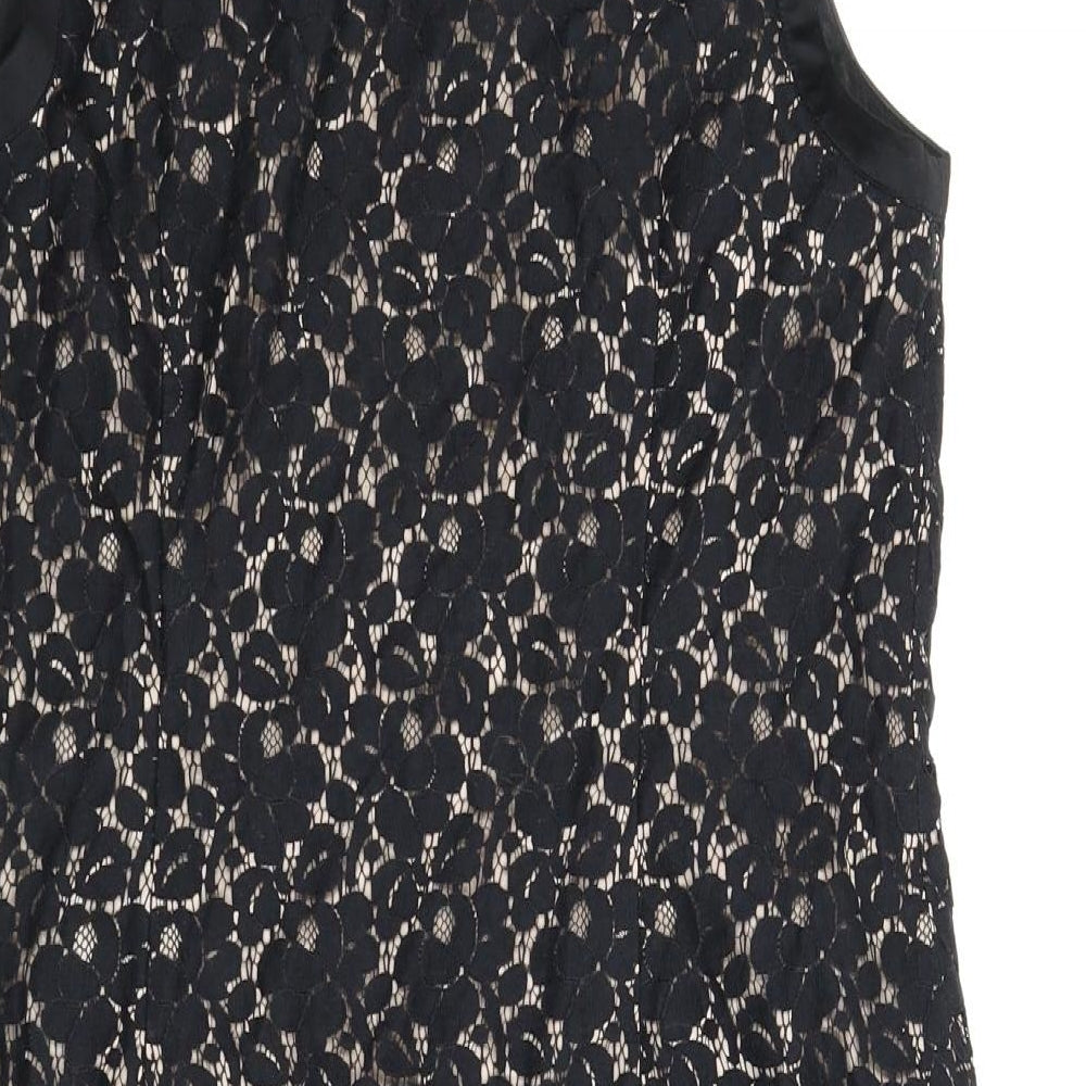 Oasis Womens Black Floral  A-Line  Size 12