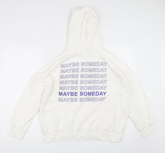 H&M Womens White   Pullover Hoodie Size S