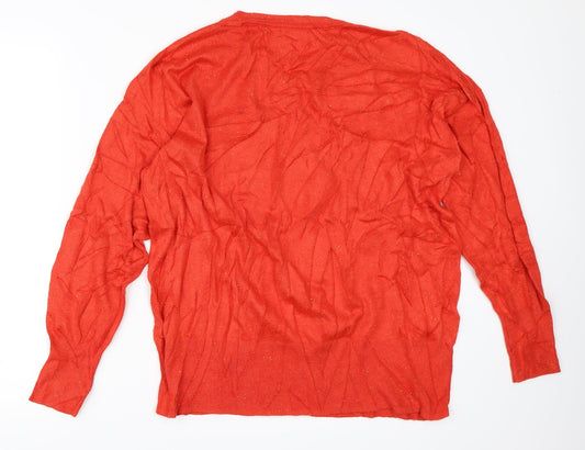 M&Co Womens Red   Pullover Jumper Size 18