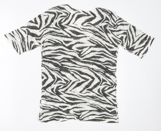 NEXT Womens Grey Animal Print  Basic T-Shirt Size 10