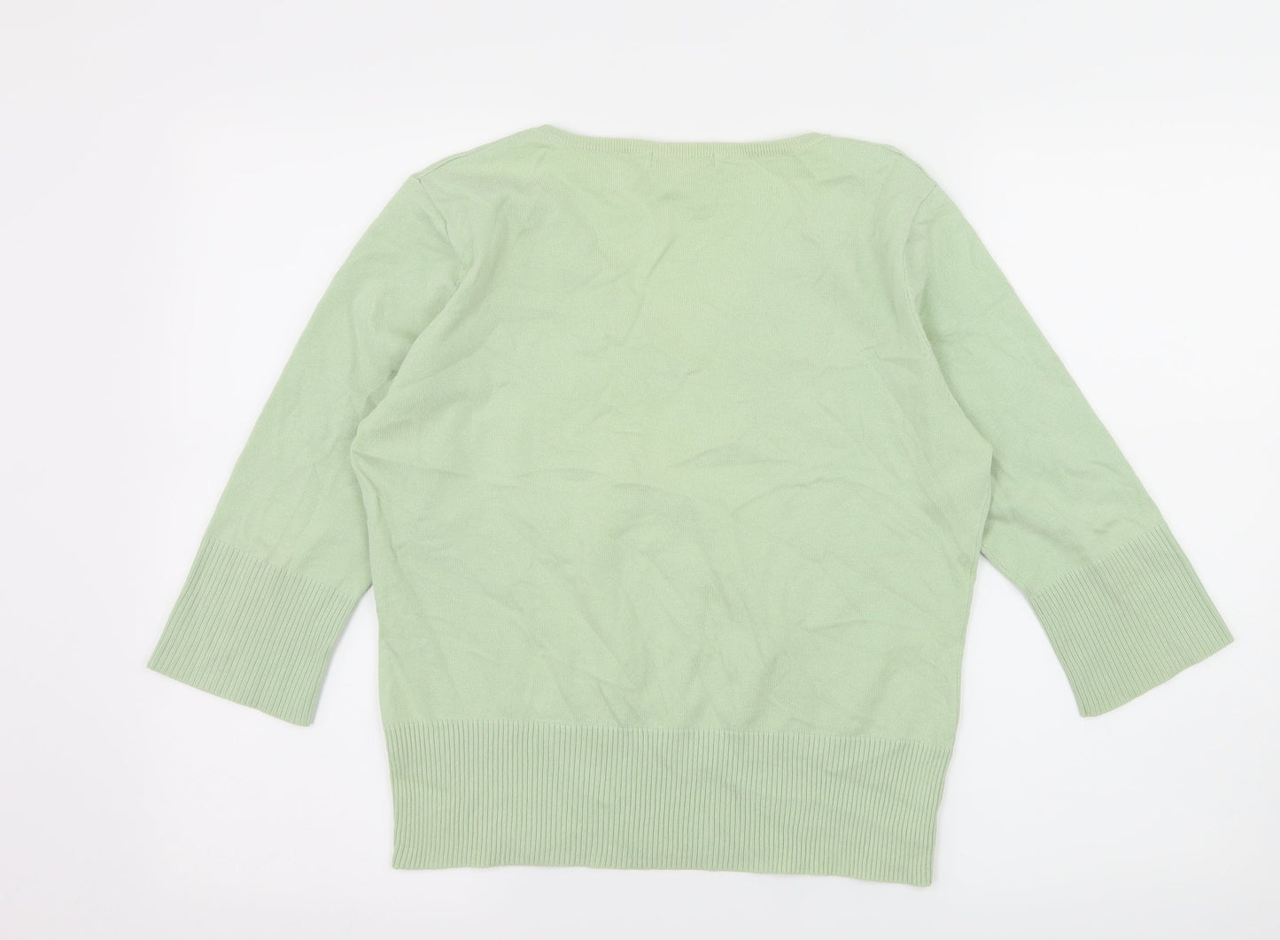 M&Co Womens Green  Knit Pullover Jumper Size XL