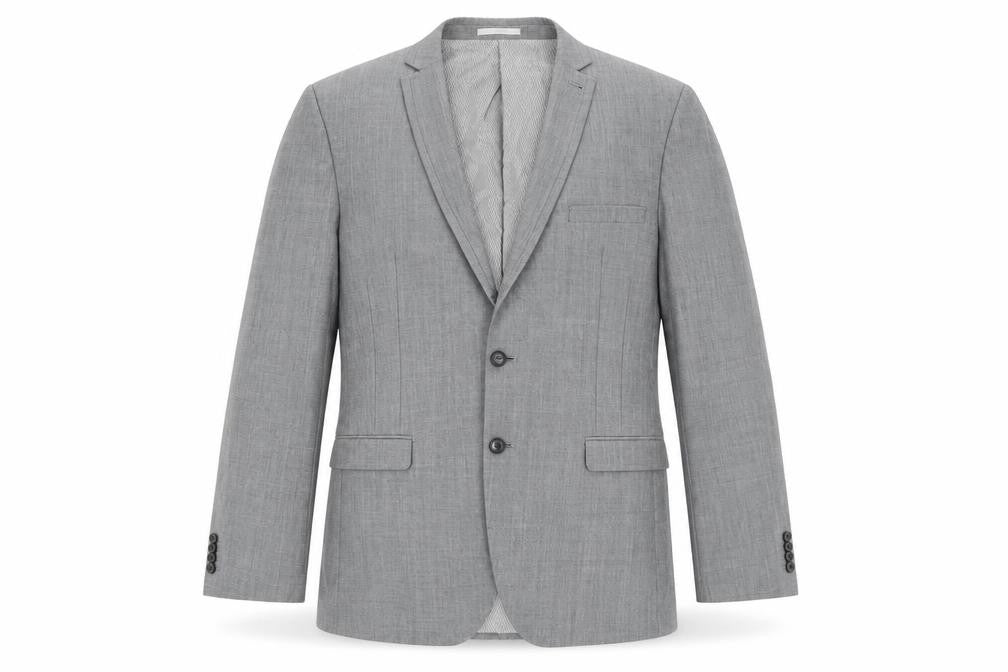 Front view of Preworn men’s grey jacket suit jacket, size L
