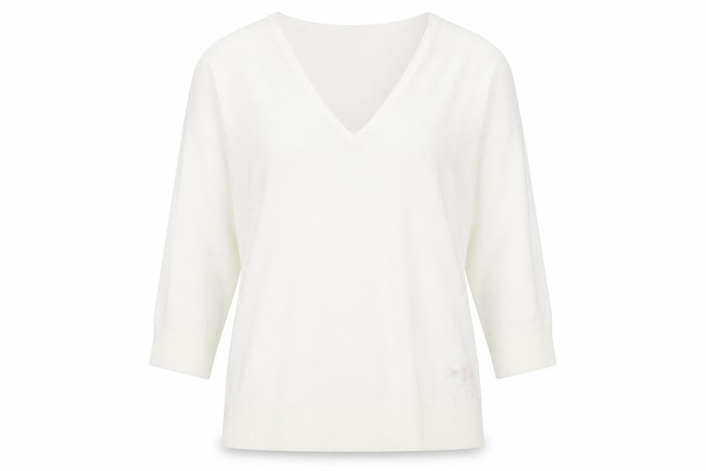 Front view of M&Co women’s ivory knit jumper, size UK 10