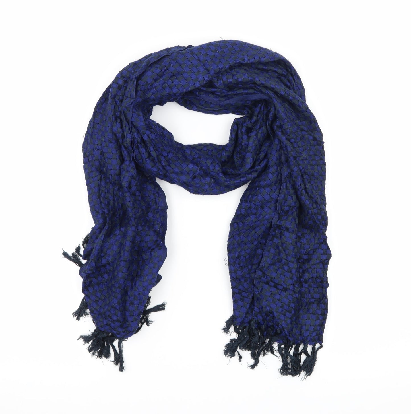 Preworn Womens Blue Check   Scarf