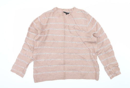 Peacocks Womens Pink  Knit Pullover Jumper Size M