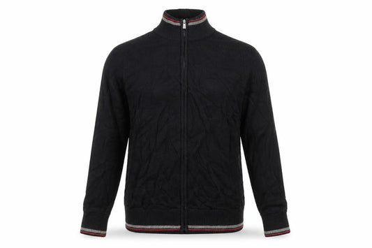 World Republic Mens Black  Knit Full Zip Jumper Size M