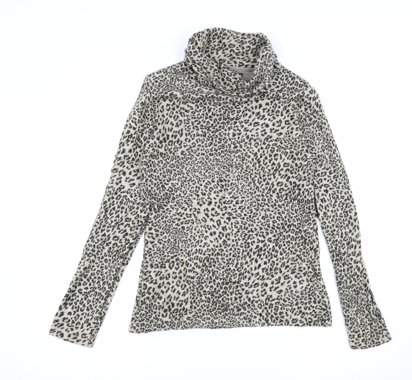 DASH Womens Brown Animal Print Knit Pullover Jumper Size 10