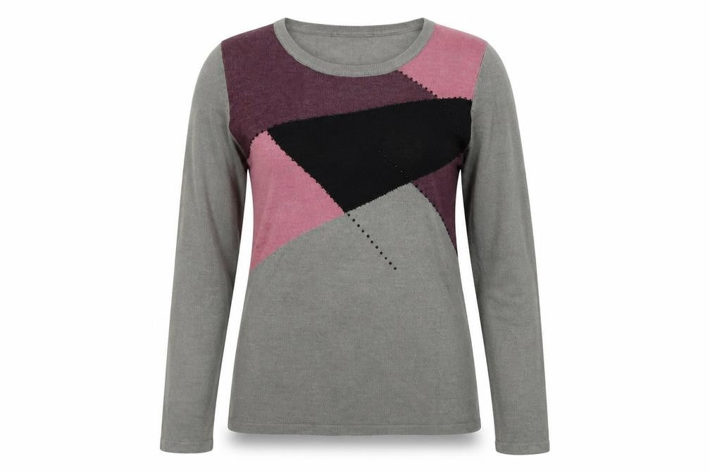 Front view of Preworn women’s grey jumper, size M