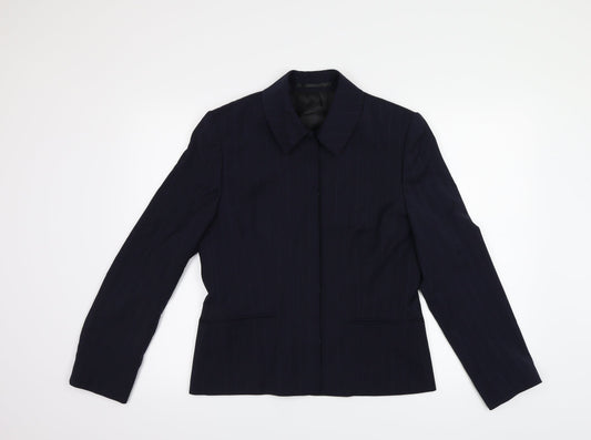 Wardrobes Womens Blue Striped  Jacket Suit Top Size 10