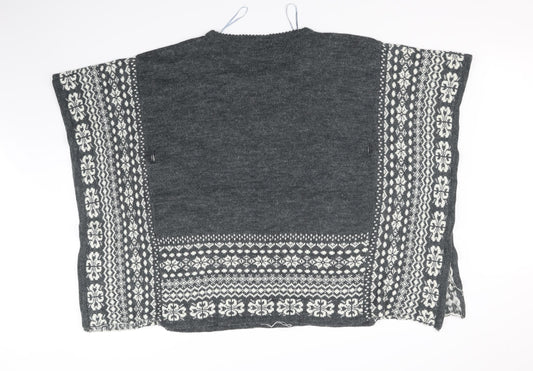 Purple Womens Grey   Pullover Jumper One Size