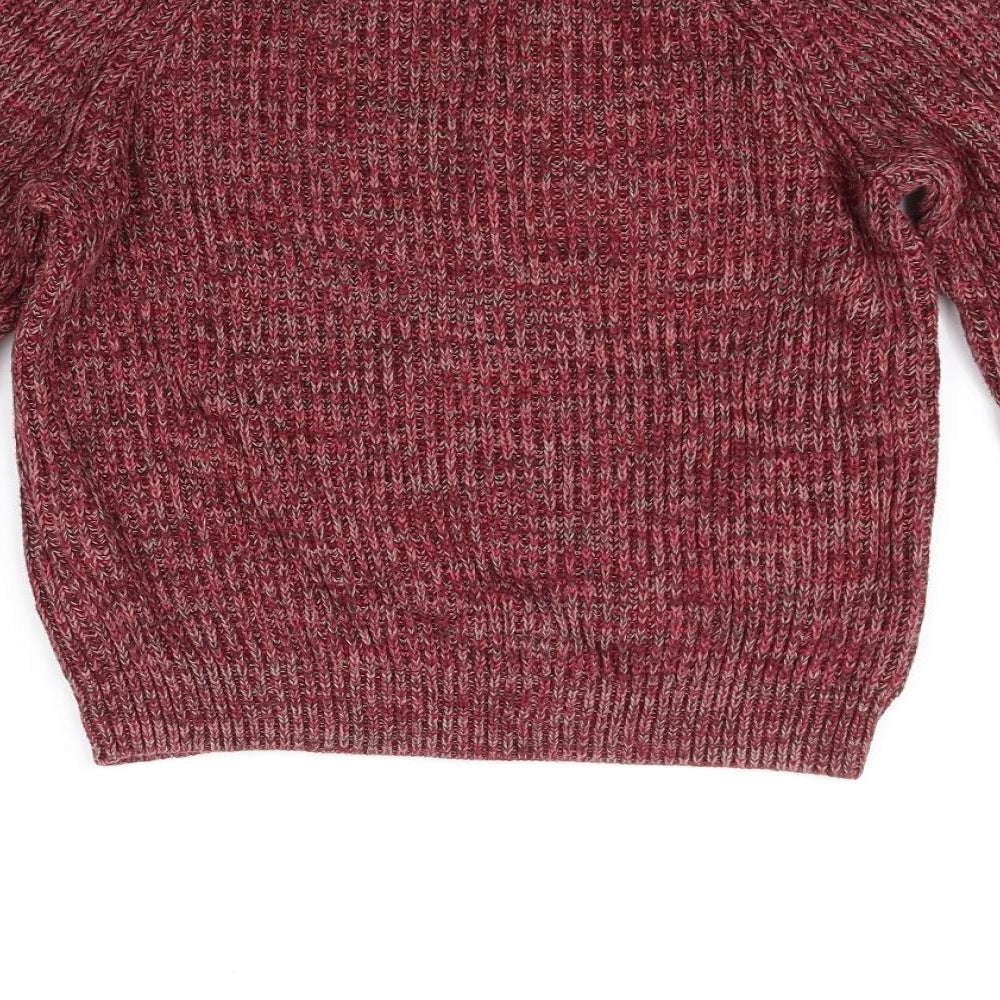 H&M Womens Red Houndstooth  Pullover Jumper Size S
