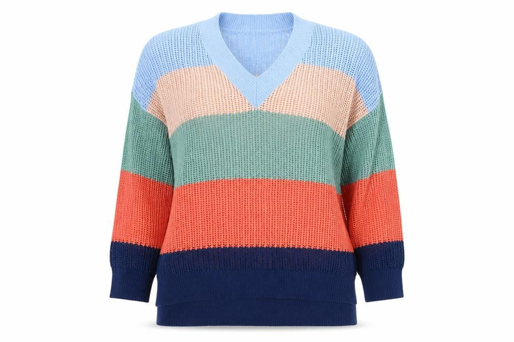 Front view of B. You women’s blue jumper, size UK 20